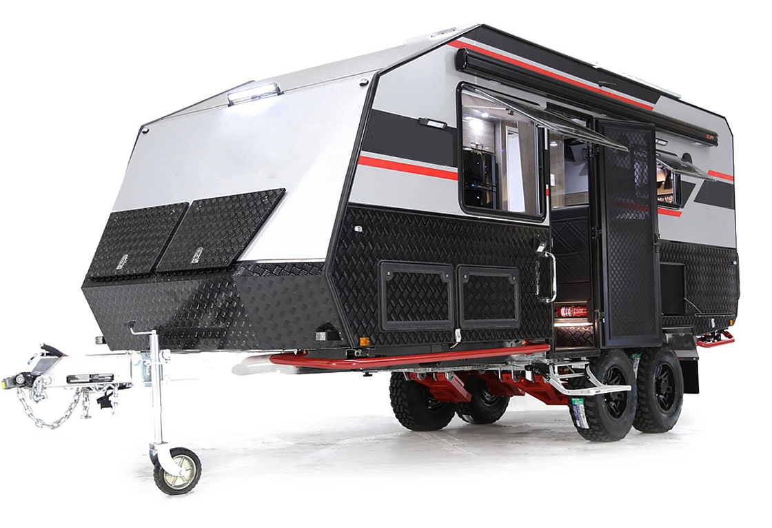 Luxury Hardtop Folding Campers For Sale With Monolithic Aluminium Roof Lockable Folding Bar Wood Grain Floor