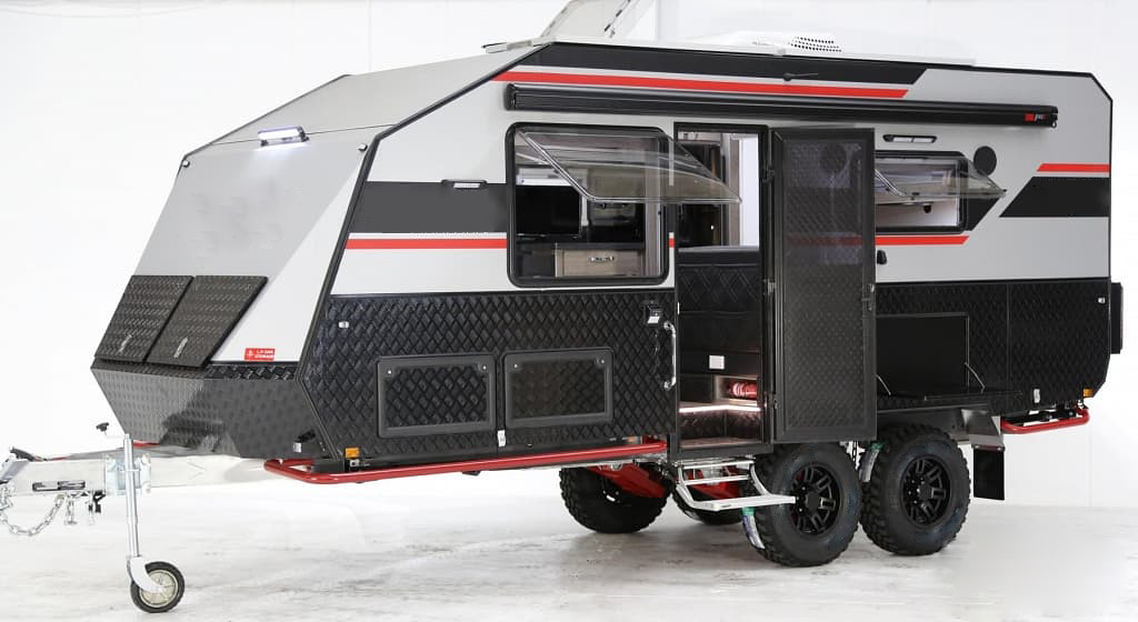 Luxury Big Hardtop Camp Trailer Motorhome With Toilet Kit Aluminum Spread Panel Air Conditioner Solar Panel