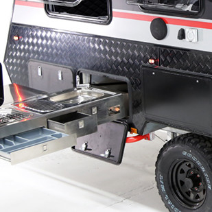 Small Hard Top Campers For Sale With LED Lights Manual Awnings Safety Locks