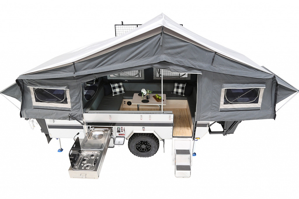 Capable Travel Off Road Camping Utility Trailer Caravan With Powerful Independent Suspension Solar System