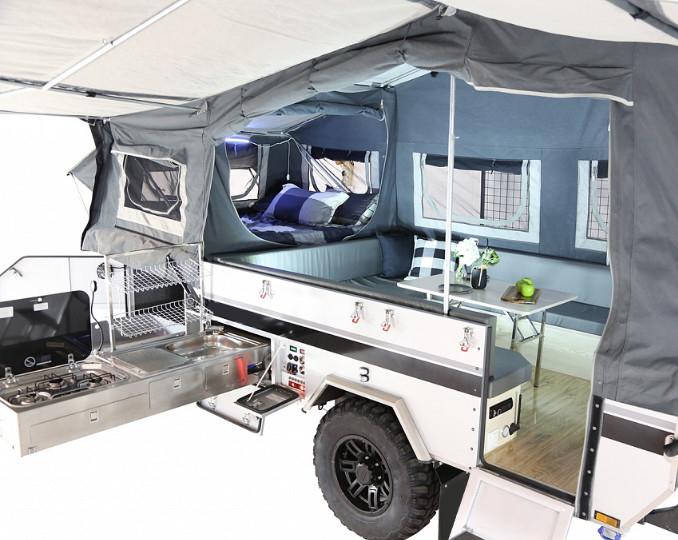 Capable Travel Off Road Camping Utility Trailer Caravan With Powerful Independent Suspension Solar System