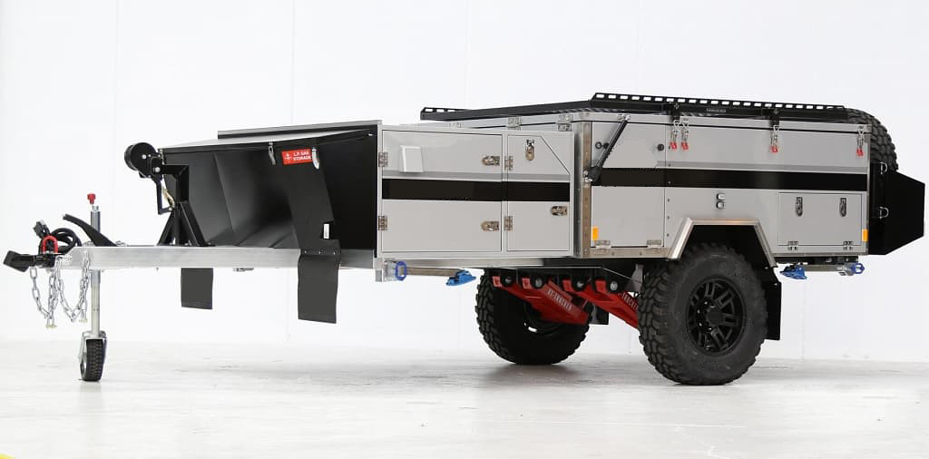 4 3 2 Person Tent Trailer Mounted Off Road RV Variety All-Terrain Tires Large Sleeping Area Complete Water System