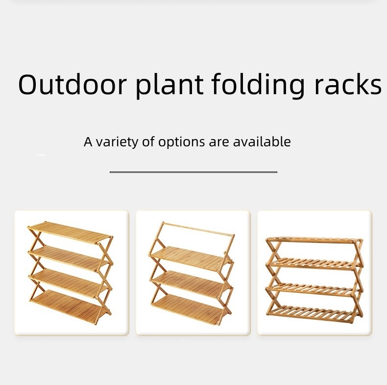 4 Tier Outdoor Retractable Folding Storage Racks Portable Multi Layer Picnic Racks