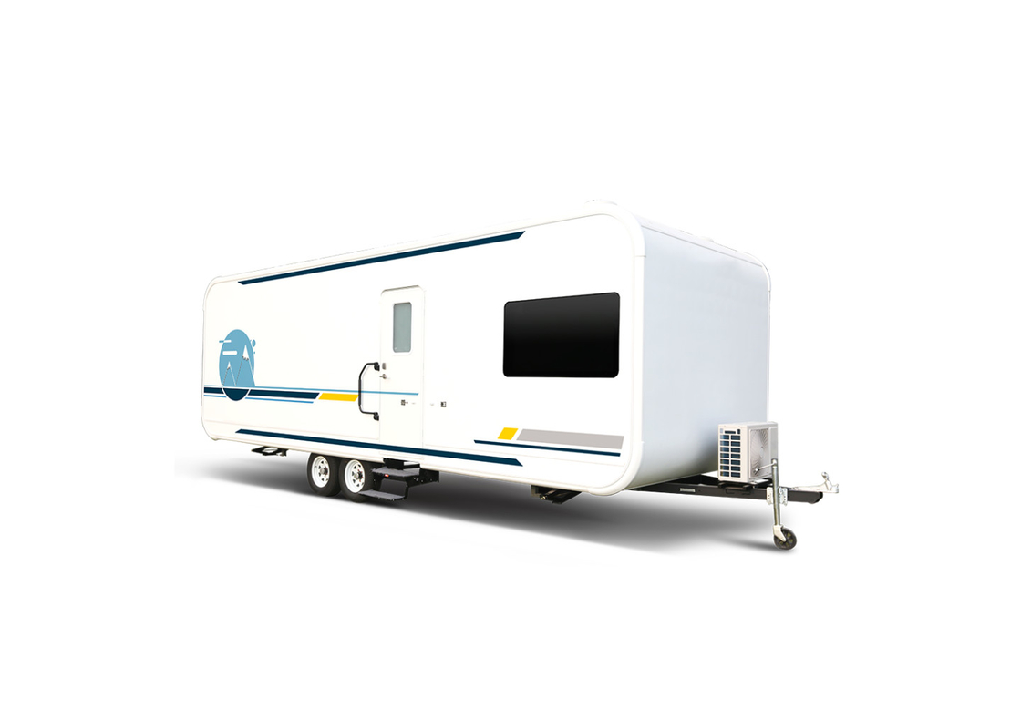 Counter Booth Meeting Area Hotel Trailer With Double Bed Eco Friendly Curtain Luxury Camper Trailer Rv